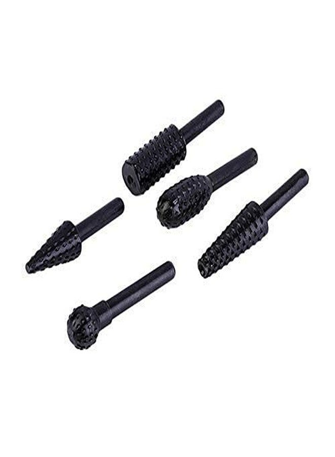 Rangwell 5Pcs/Set High Speed Steel Burr Drill Bit Set Wood Carving Rasps for Dremel Shank Burs Tools Cutting Tool - Image 2